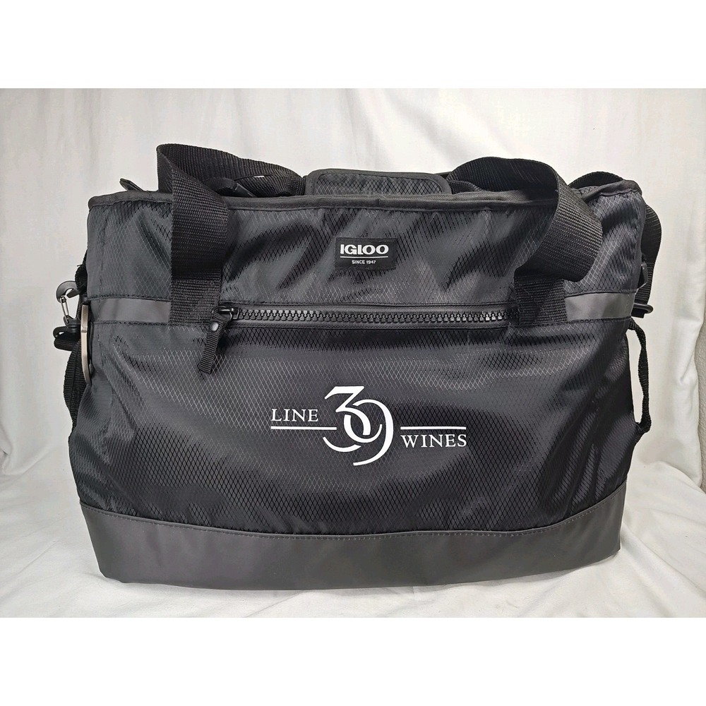Igloo Maddox XL 42 Can Soft Cooler Tote Bag Line 39 Wines Black Insulated Duffel